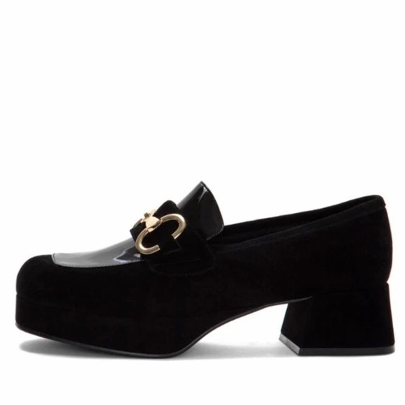 Jeffrey Campbell Black Loafers with Gold Accent - Picture 3 of 12